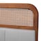 Baxton Studio Esti Mid-Century Modern Fabric and Wood King Size Headboard with Rattan 238-12884-ZORO - alternate 2